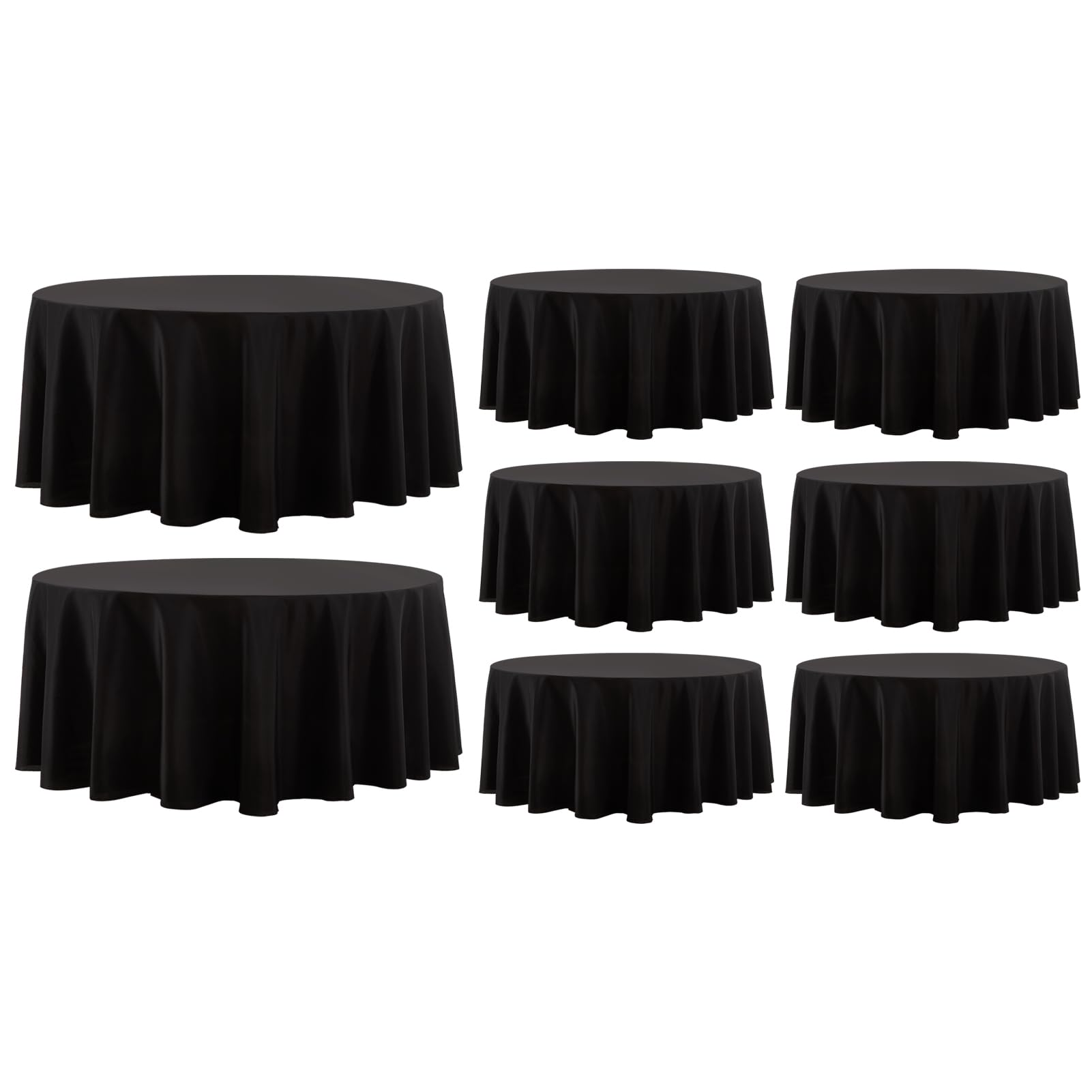 Round Tablecloth 2 Pack 90 Inch Black Tablecloths Washable Decorative Linen Polyester Table Clothes Cover for Dining Table Banquets Buffet Parties and Wedding