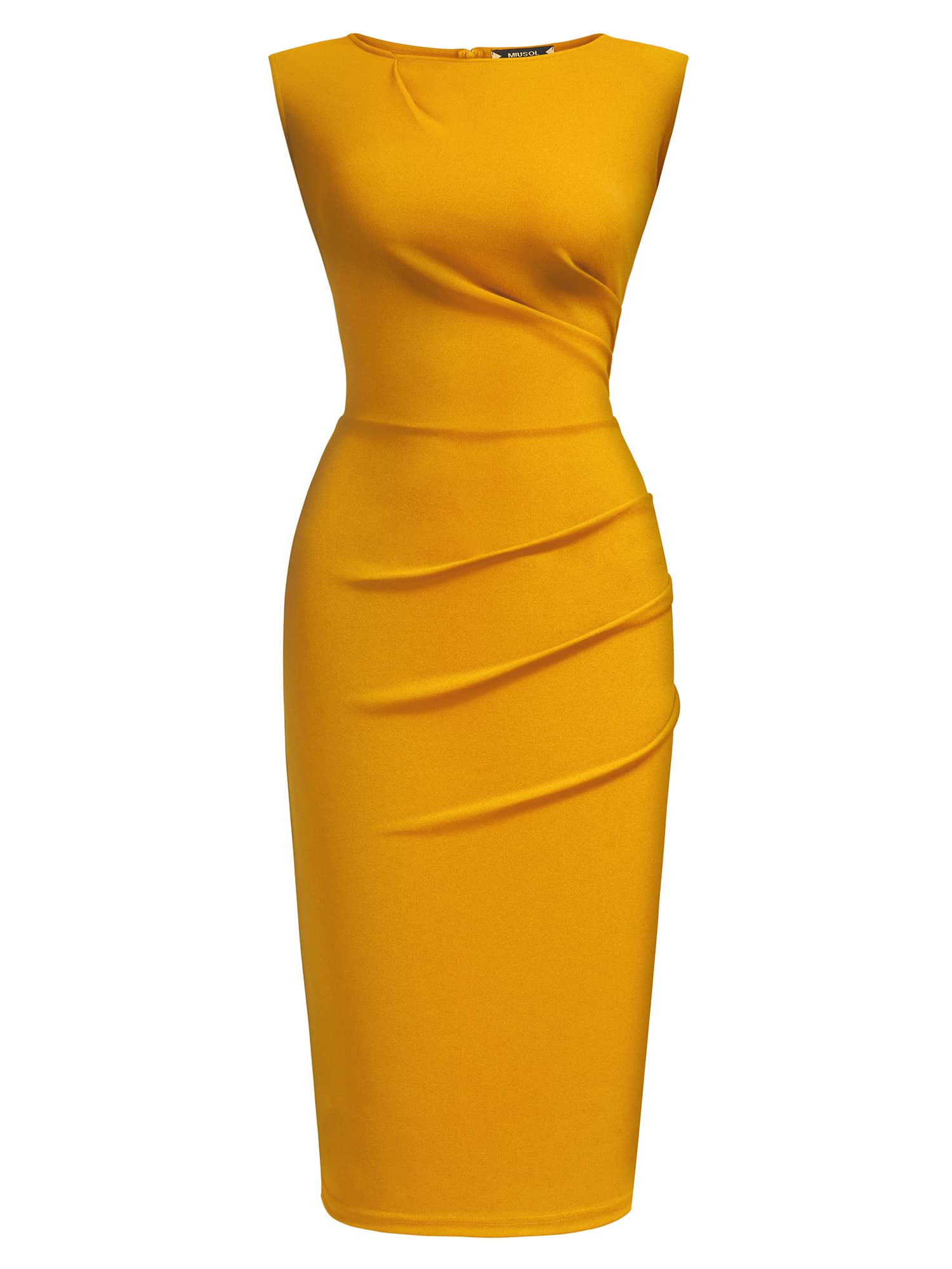 Miusol Women's Retro Ruffle Style Slim Work Pencil Dress