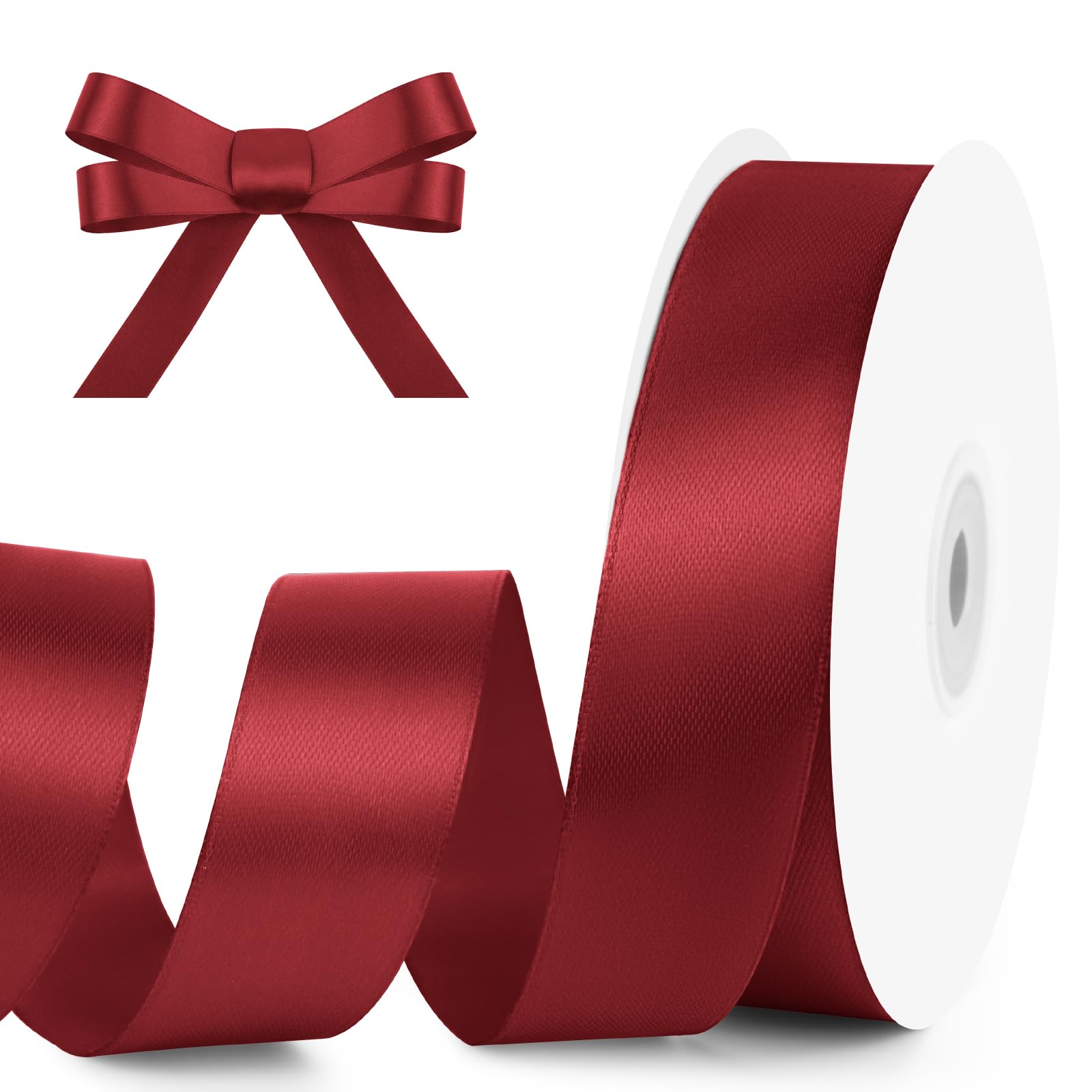 1" Wide x 100 Yards Single Face Polyester Satin Ribbon, Satin Ribbon for Crafts, Gift, Hair Bows, Wedding Party Decoration, Bow Making & Other Projects (Apple Green)
