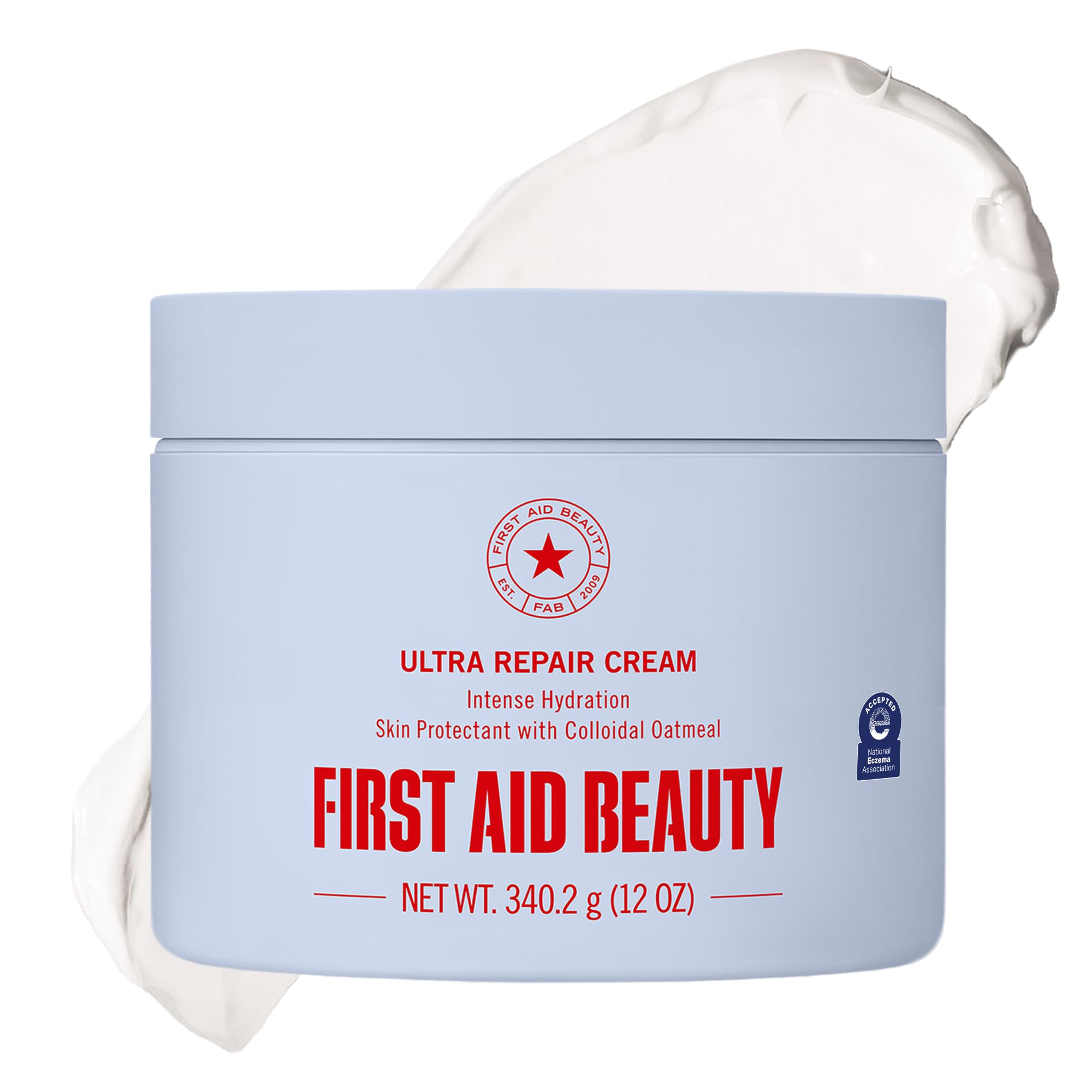 First Aid Beauty Ultra Repair Cream, Intense Hydration Face & Body Moisturizer with Colloidal Oatmeal, Helps Relieve Eczema, Dry Skin Barrier Repair, Fragrance Free