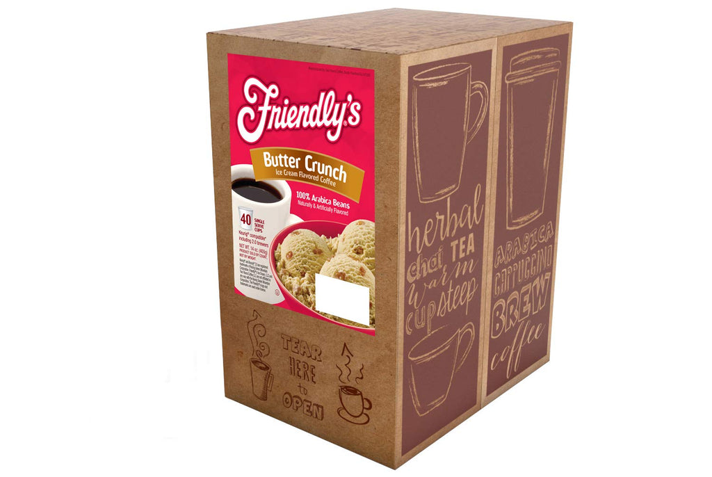 Friendly's Coffee Pods Assorted Flavored Ice Cream Variety Pack Compatible with Keurig K Cup Brewers, Assorted Variety Pack, 40 Count (Pack of 1)
