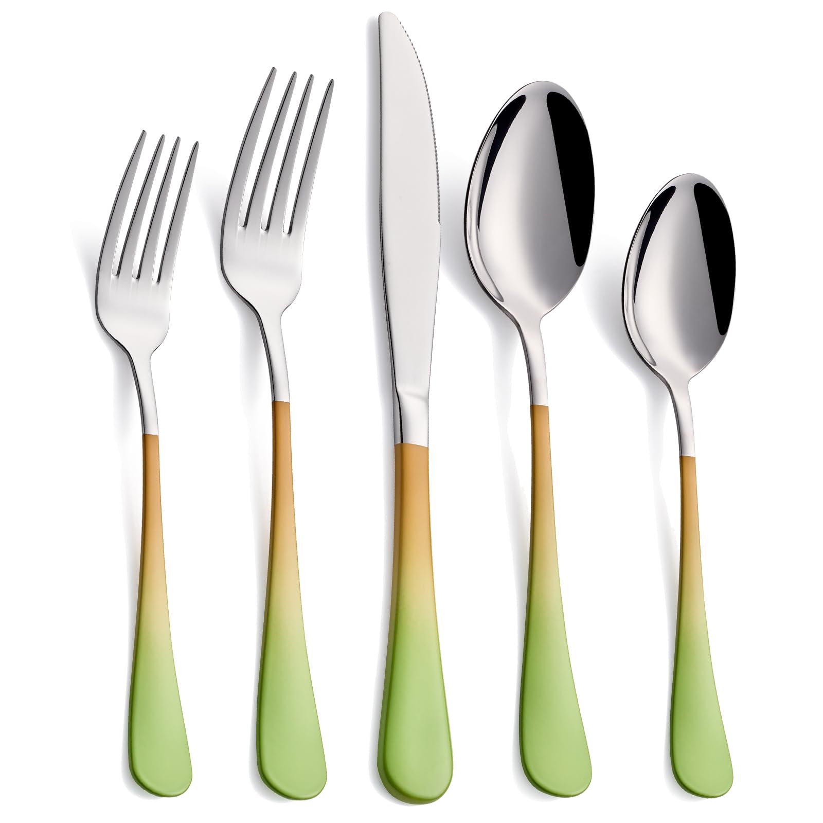 20-Pieces Blac and Pink Silverware Sets for 4,Pink Handle Stainless Steel Cutlery Set, Include Forks Spoons and Knives Set, Dishwasher Safe Utensil Sets for Home Restaurant