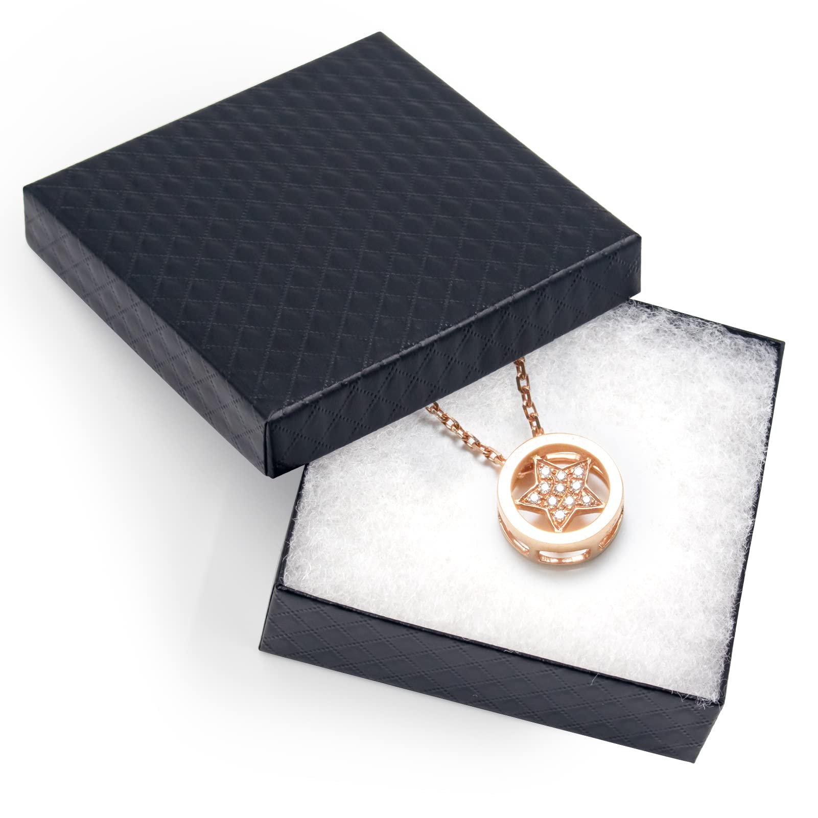 Cardboard Jewelry Black Gift Boxes 20 Pack3.5×3.5×1 inches, its apply to displaying necklaces, rings, bracelets, earrings