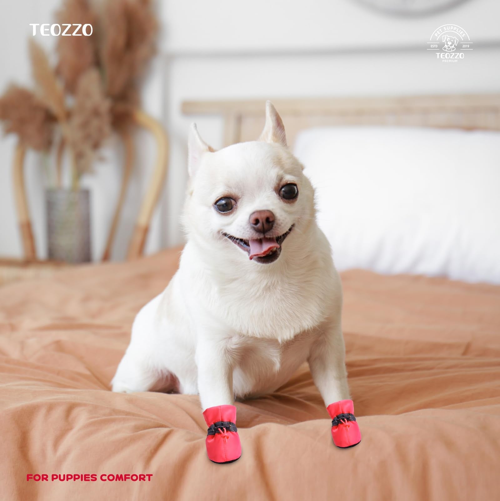 Dog Shoes for Hot Pavement, Summer Dog Boots & Paw Protector, Anti-Slip Sole Dog Booties with Reflective Straps Dog for Small Medium Dogs 4PCS (A-Pink, Size 3: 1.37"(Width))
