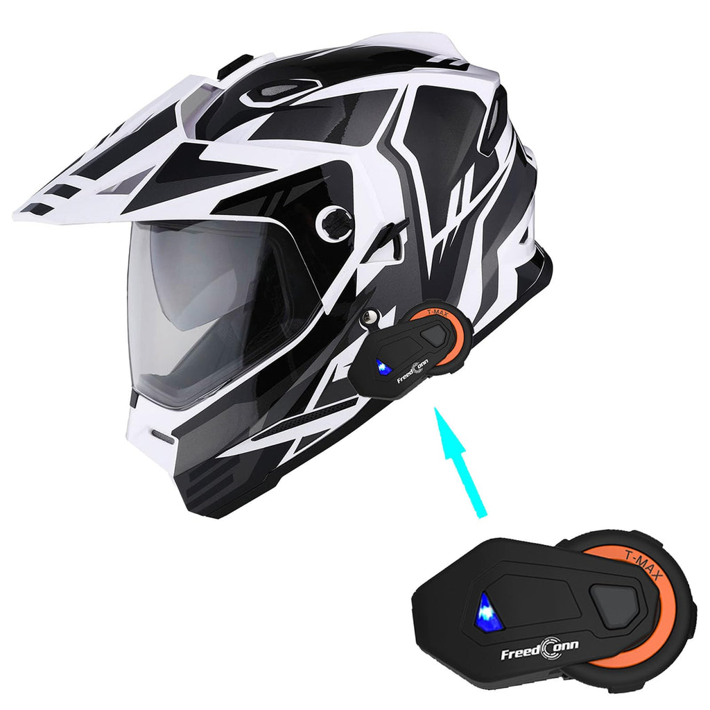 1Storm Dual Sport Motorcycle Motocross Off Road Full Face Helmet Dual Visor: HF802