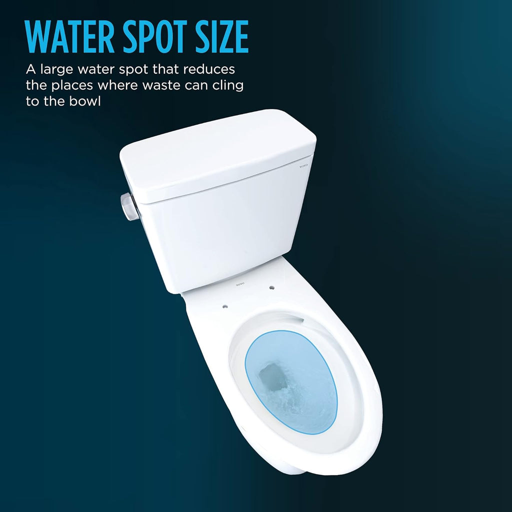 TOTO® Drake® Two-Piece Elongated 1.28 GPF Universal Height TORNADO FLUSH ® Toilet with 10 Inch Rough-In, CEFIONTECT®, and SoftClose® Seat, WASHLET®+ Ready, Cotton White - MS776124CEFG.10#01