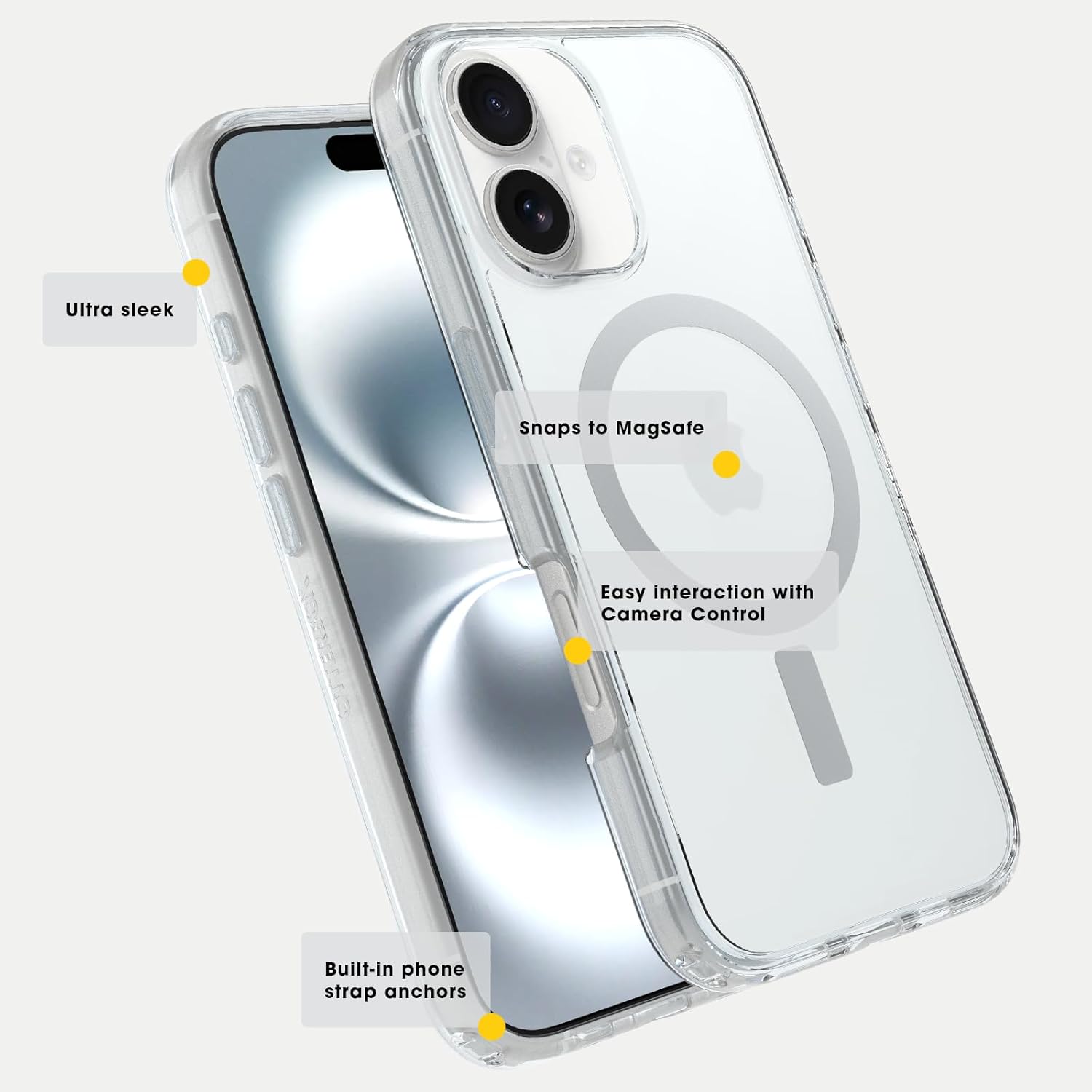 OtterBox iPhone 16 Pro Max Symmetry Series Clear Case - Clear (Ships in polybag, Ideal for Business customers)