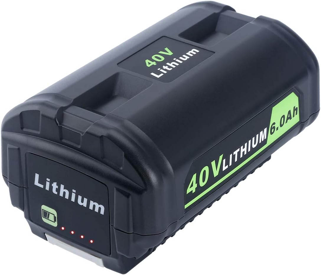 Biswaye 40V 6Ah Lithium Battery Replacement for Ryobi 40V Battery OP4040 OP40601 OP4026 OP40261 OP40401 OP40501 OP4015 OP40602 OP40404 OP40603 Compatible with Ryobi 40 Volt Cordless Power Tools