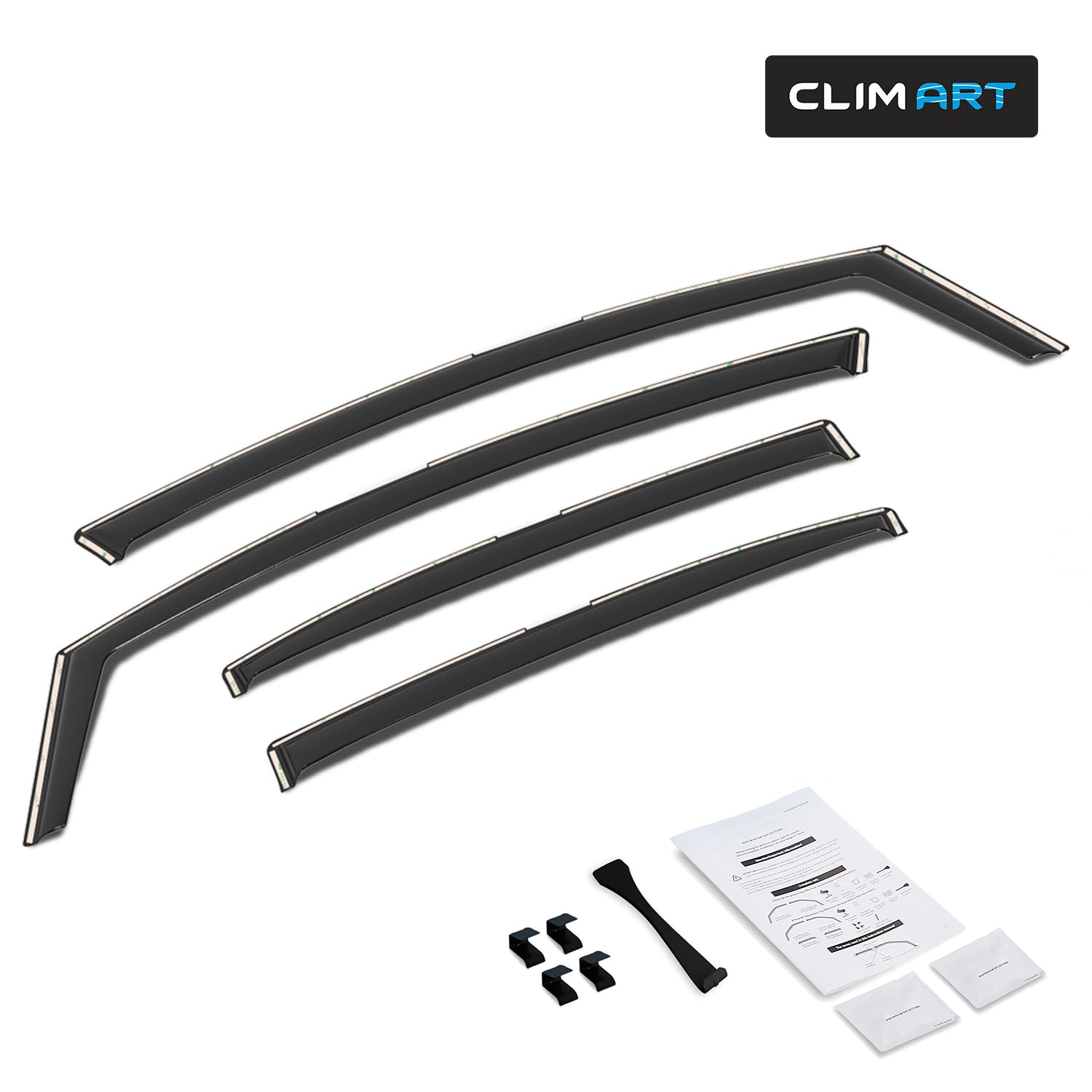 CLIM ART in-Channel Incredibly Durable Rain Guards for Honda Accord 2013-2017 Sedan, Original Window Deflectors, Vent Window Visors, Vent Deflector, 4 pcs. - 613274