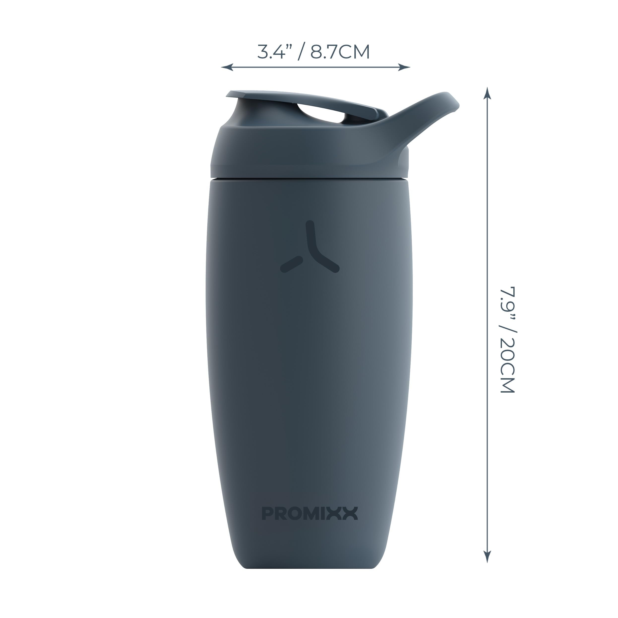 Promixx Pursuit Shaker Bottle Insulated Stainless Steel Water Bottle and shaker Cup, 18oz, Coral