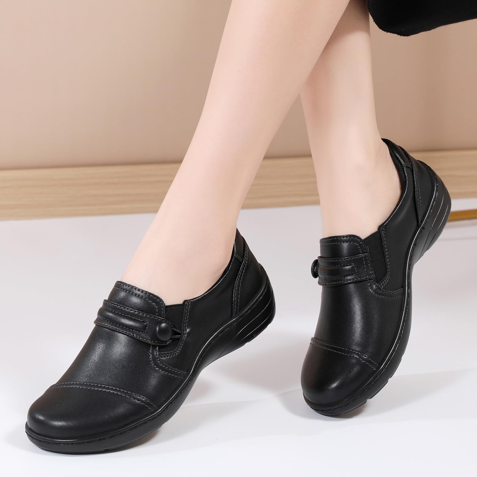 QAE Loafers for Women Orthopedic Loafers for Women Comfortable Women's Flat Slip-Ons Shoes for Dress Work Business Casual
