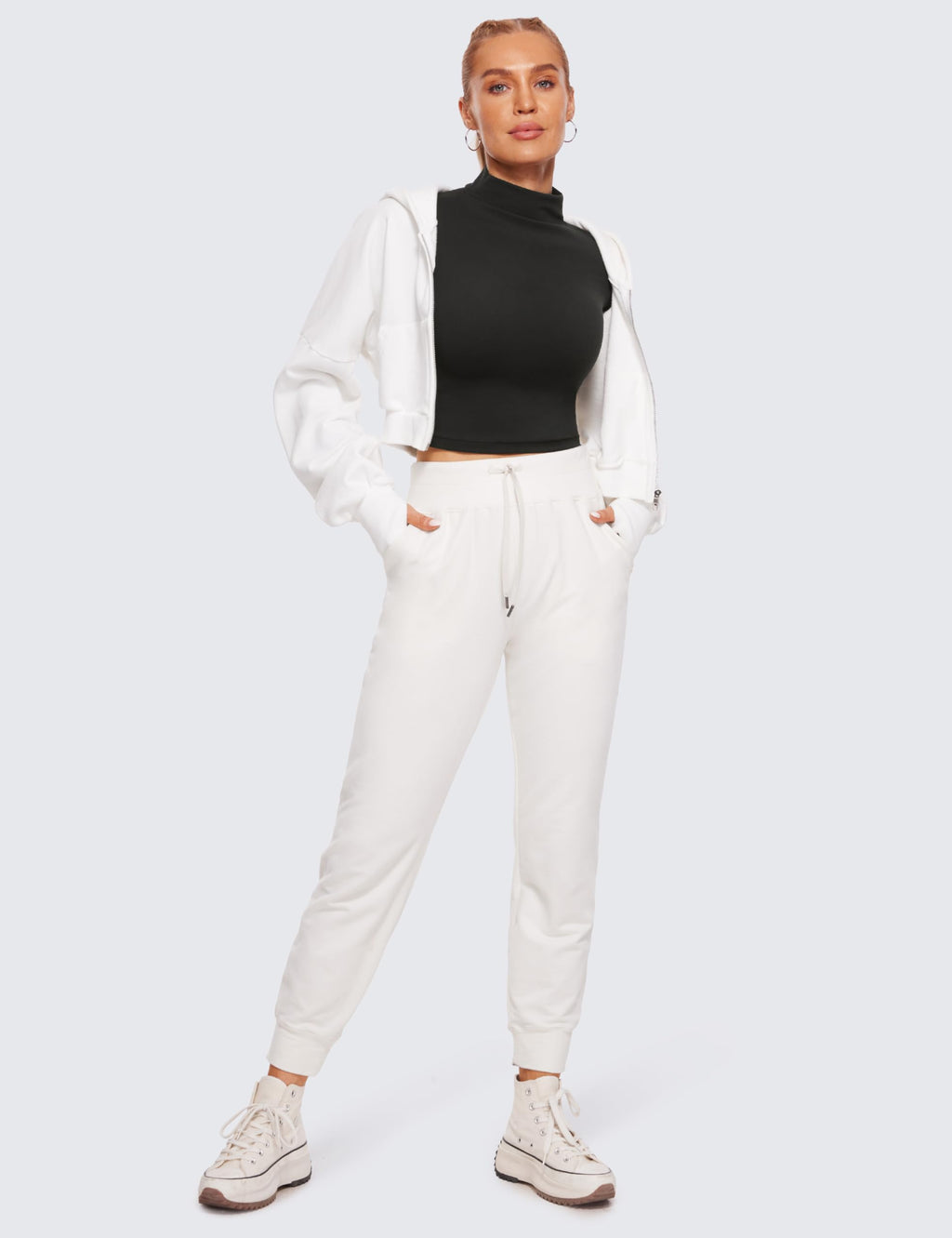 CRZ YOGA Butterluxe Mock Neck Long Sleeve Shirts for Women - Workout Casual Tops Turtleneck Crop Slim Fall Base Layer