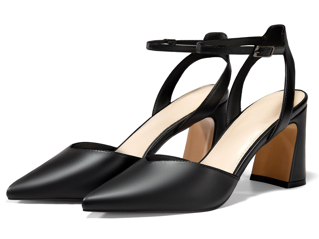 Juliet Holy Womens Closed Toe Heels Chunky Block Heel Ankle Strap Pumps Slingback Heeled Sandals