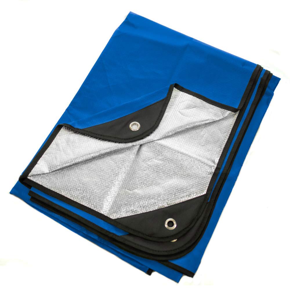 Arcturus Insulated Tarp, Reusable Heavy Duty Thermal Survival Blanket – 60x82in, Reflects 90% Body Heat, Waterproof, Windproof, 3-Layer Design, Reinforced Grommets, Black
