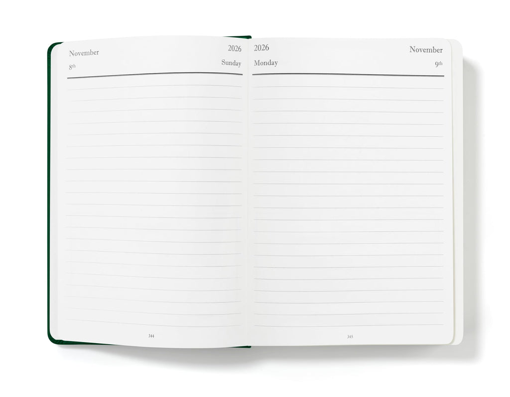 Wykeham's Executive 2026 Daily Journal Planner – US Public Holidays & Format – Customization Available (Brown, 6" x 4.5")