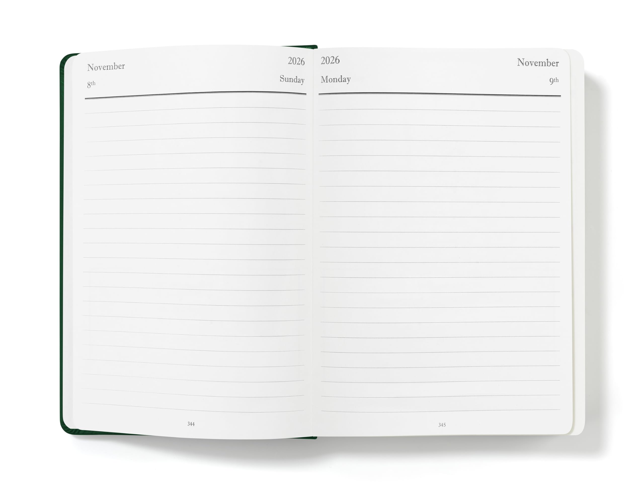 Wykeham's Executive 2026 Daily Journal Planner – US Public Holidays & Format – Customization Available (Brown, 6" x 4.5")