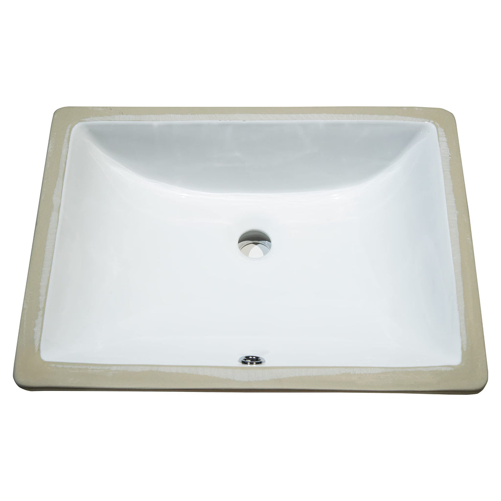 MSI 17.0” (L) x 14.125” (W) x 7.75” (H) Oval Porcelain Ceramic Undermount Bathroom Vanity Vessel Sink, White