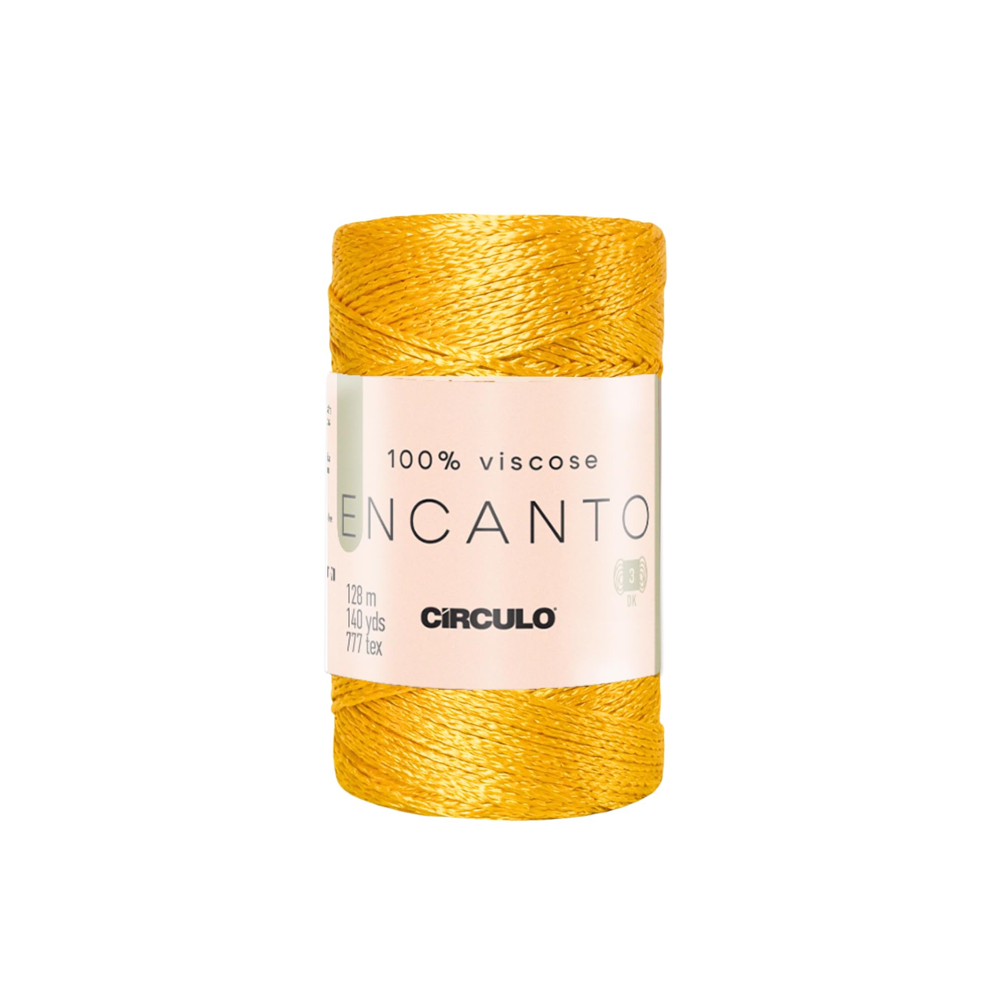 CIRCULO Encanto Slim Roll Yarn 100% Viscose - Luxury & Shine - Sport Weight Yarn - 262 yds, 3.52 oz - Color 1289 - Canary