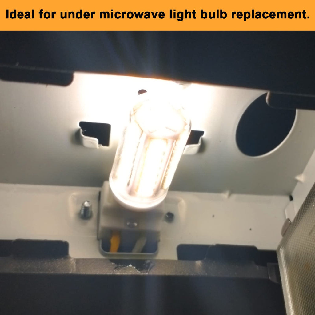 G8 LED Bulb 3W, WB25X10019 Halogen Bulb 20W Replacement for GE Microwave Oven Light, T4 JCD Type G8 Bi-Pin Base, 120 Volt, Daylight White 6000K, 2-Pack