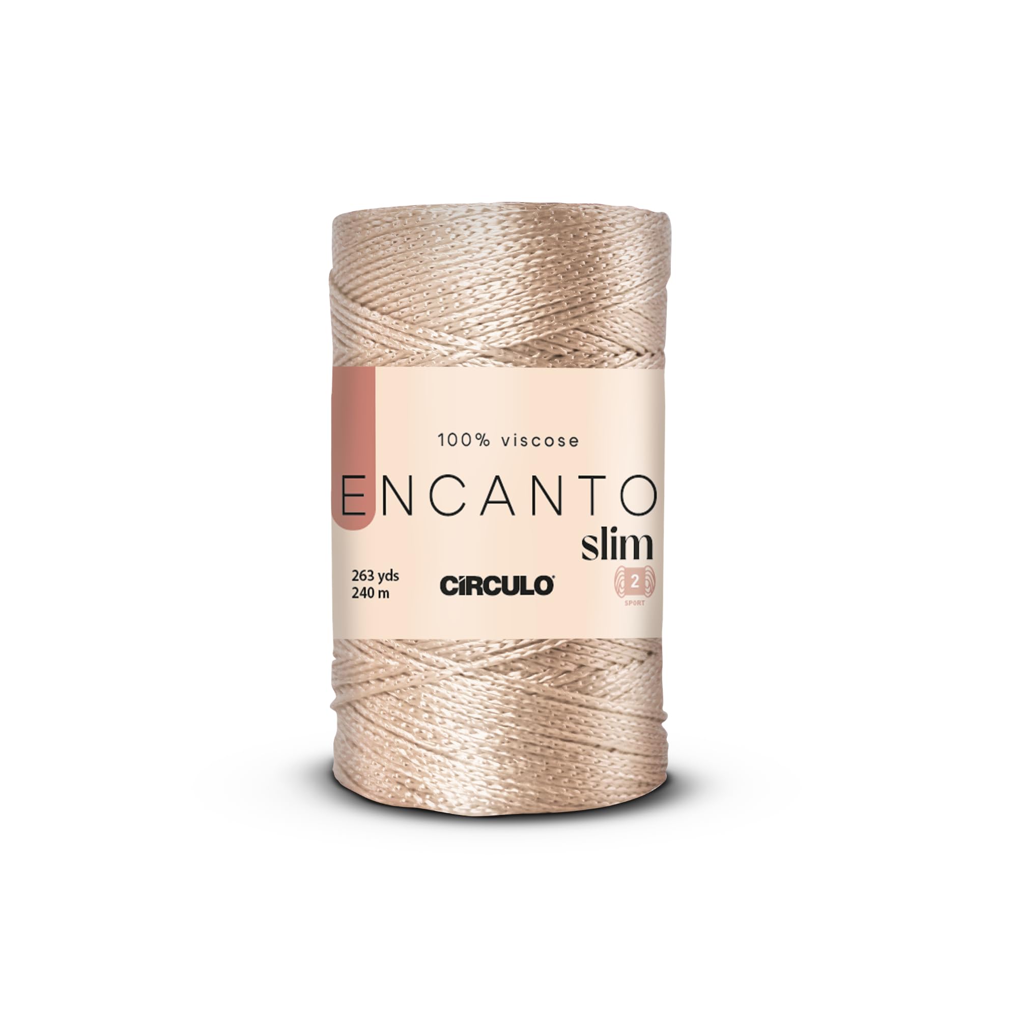CIRCULO Encanto Slim Roll Yarn 100% Viscose - Luxury & Shine - Sport Weight Yarn - 262 yds, 3.52 oz - Color 1289 - Canary