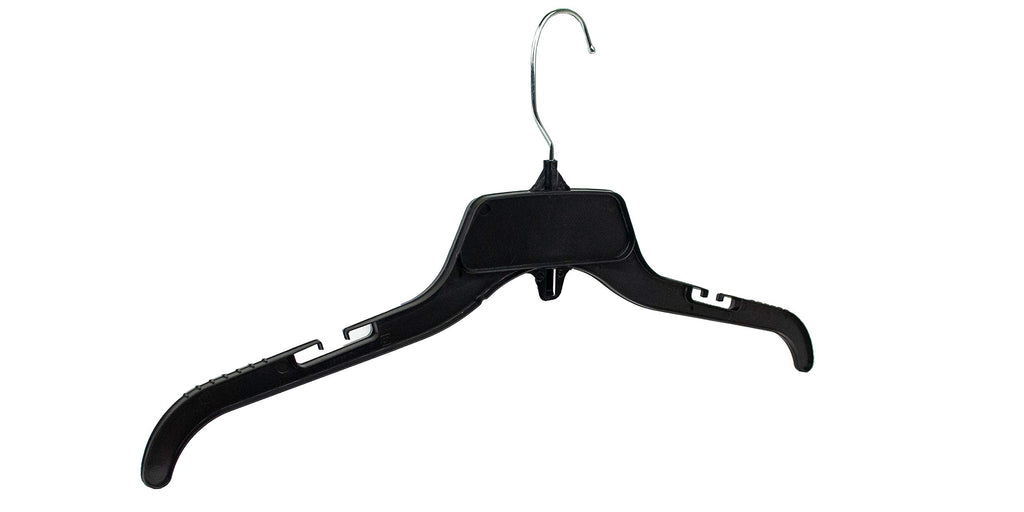 HangOn Shirt Hangers Recycled Plastic with Notches, Black, 17 Inch Pack of 25