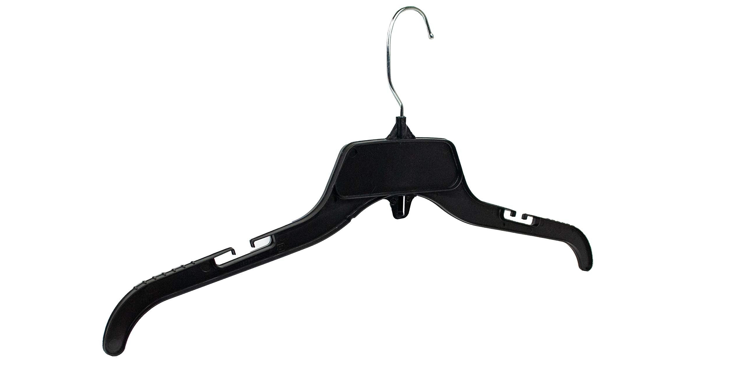 HangOn Shirt Hangers Recycled Plastic with Notches, Black, 17 Inch Pack of 25