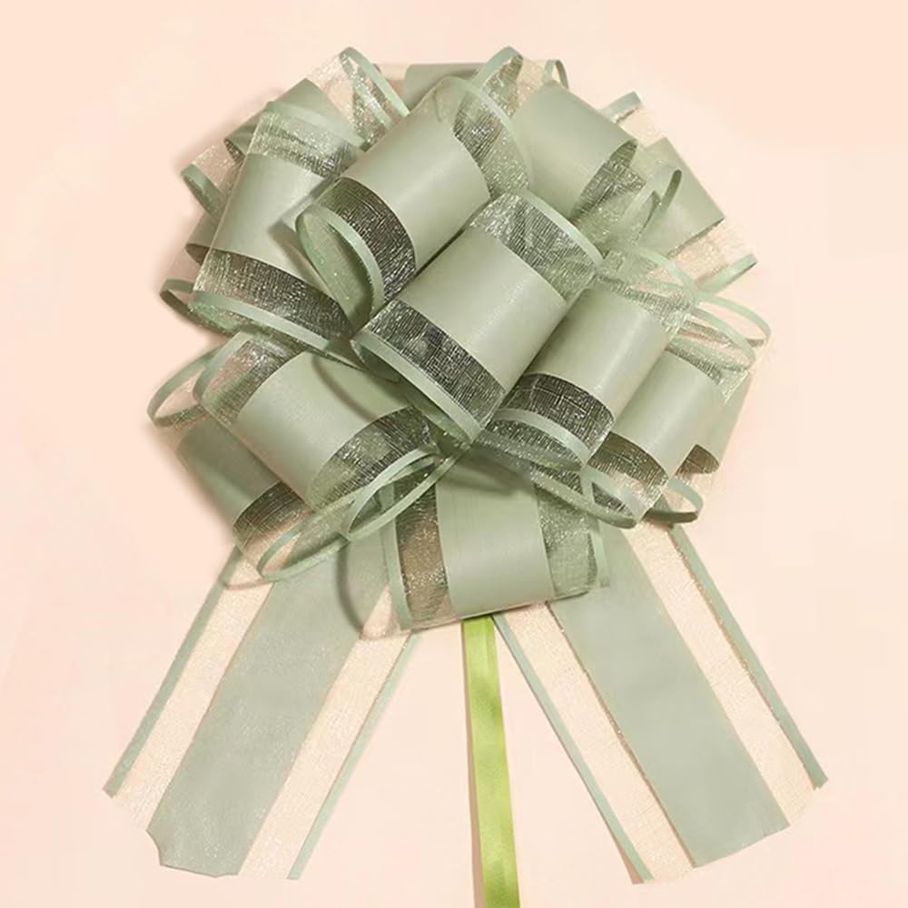 6 PCS Large Pull Bows,Bow for Gift Wrapping,6 inches,Christmas Party Birthday Gift Wedding Ribbon Bows for Wrapping Boxes or Flower Decorations, Valentine's Day Gift Decorations