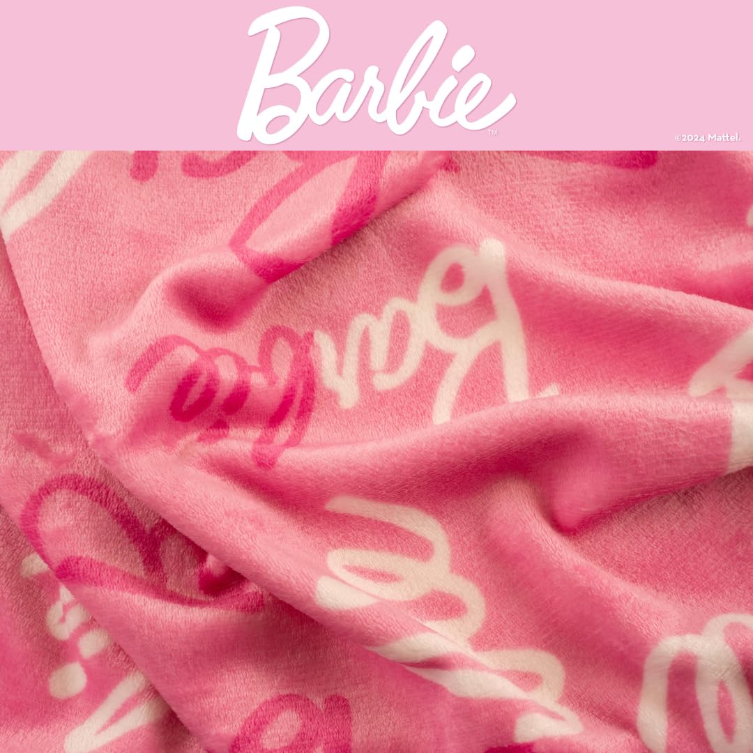 Barbie Kids Bedding Super Soft Cozy Silk Touch Throw, 40 in x 50 in, (Officially Licensed Product) By Franco