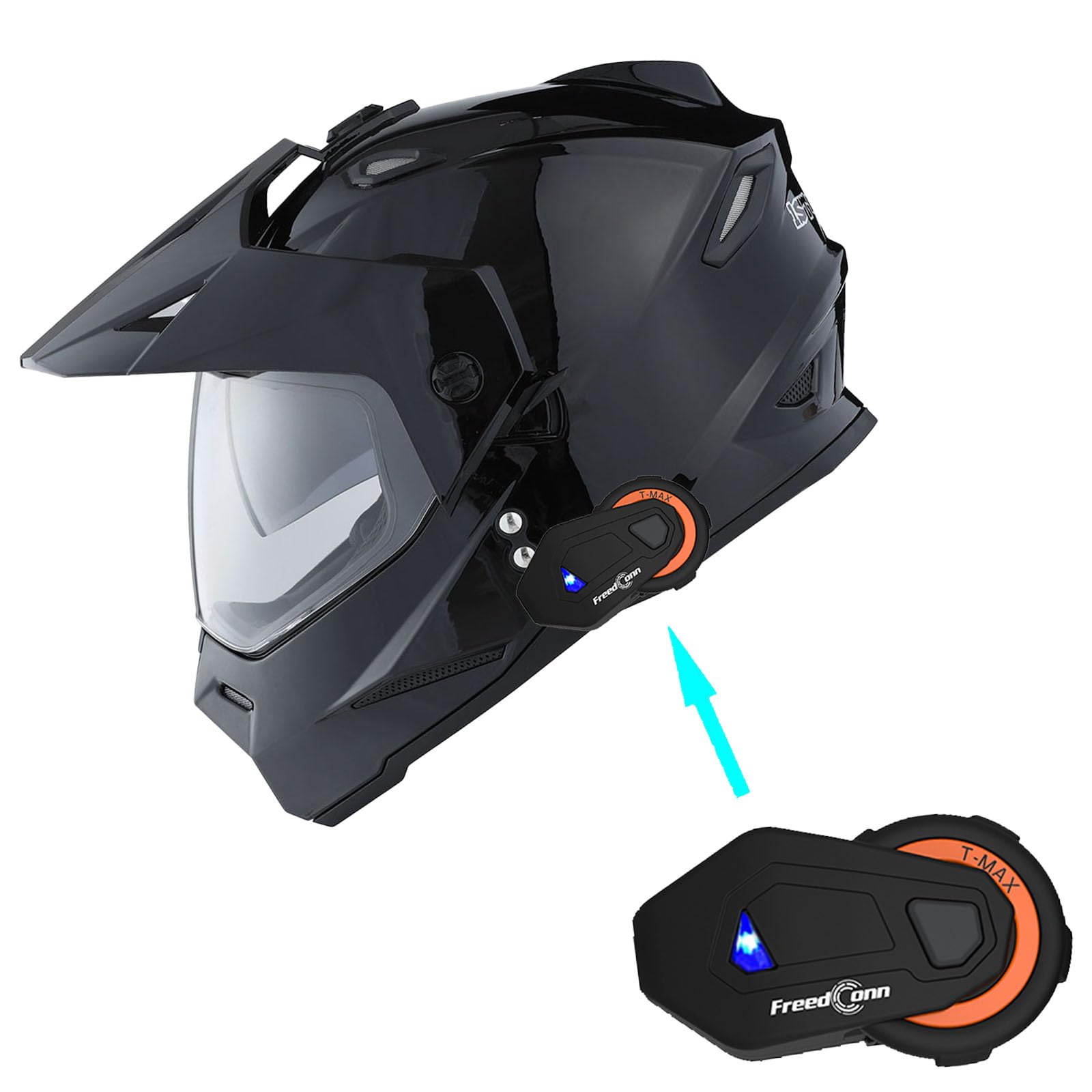 1Storm Dual Sport Motorcycle Motocross Off Road Full Face Helmet Dual Visor: HF802