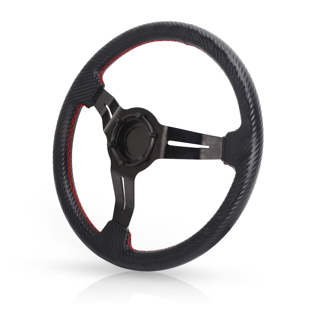 10L0L Golf Cart Steering Wheel, 13' Universal Fit for EZGO TXT/RXV, Club Car DS/Precedent, Yamaha G2-G29 (Carbon Black)
