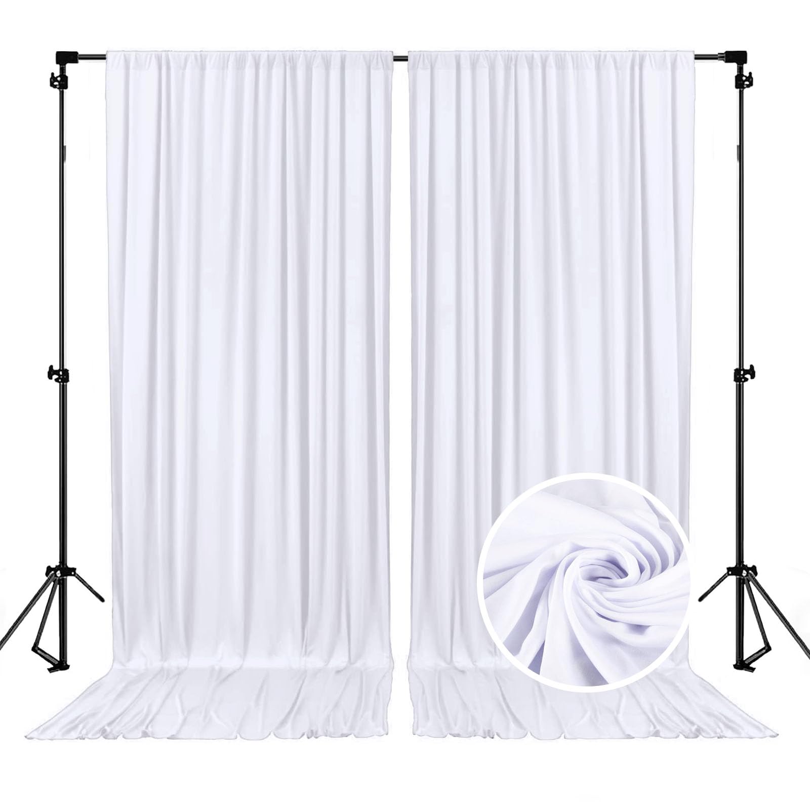 10 x 10 Feet Black A Backdrop Curtain for Partie, Background Curtains for Photoshoot, Birthday, Wedding, Halloween, Thanksgiving, Christmas, New Year Party Decorations 5Ft x 10Ft, 2 Panels