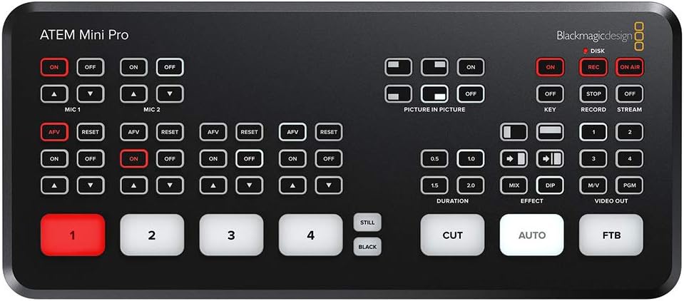 Blackmagic Design ATEM Mini Pro HDMI Live Stream Switcher with 6' High-Speed HDMI Cable & 10-Pack Straps Bundle