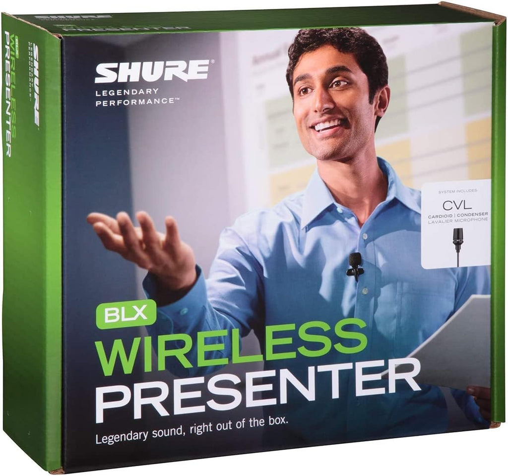 Shure BLX14/CVL UHF Wireless Microphone System - Perfect for Interviews, Presentations, Theater - 14-Hour Battery Life, 300 ft Range | Includes CVL Lavalier Mic, Single Channel Receiver | H8 Band