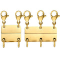 Layering Magnetic Necklace Clasp,18 K Gold and Silver Separator for Stackable Necklaces