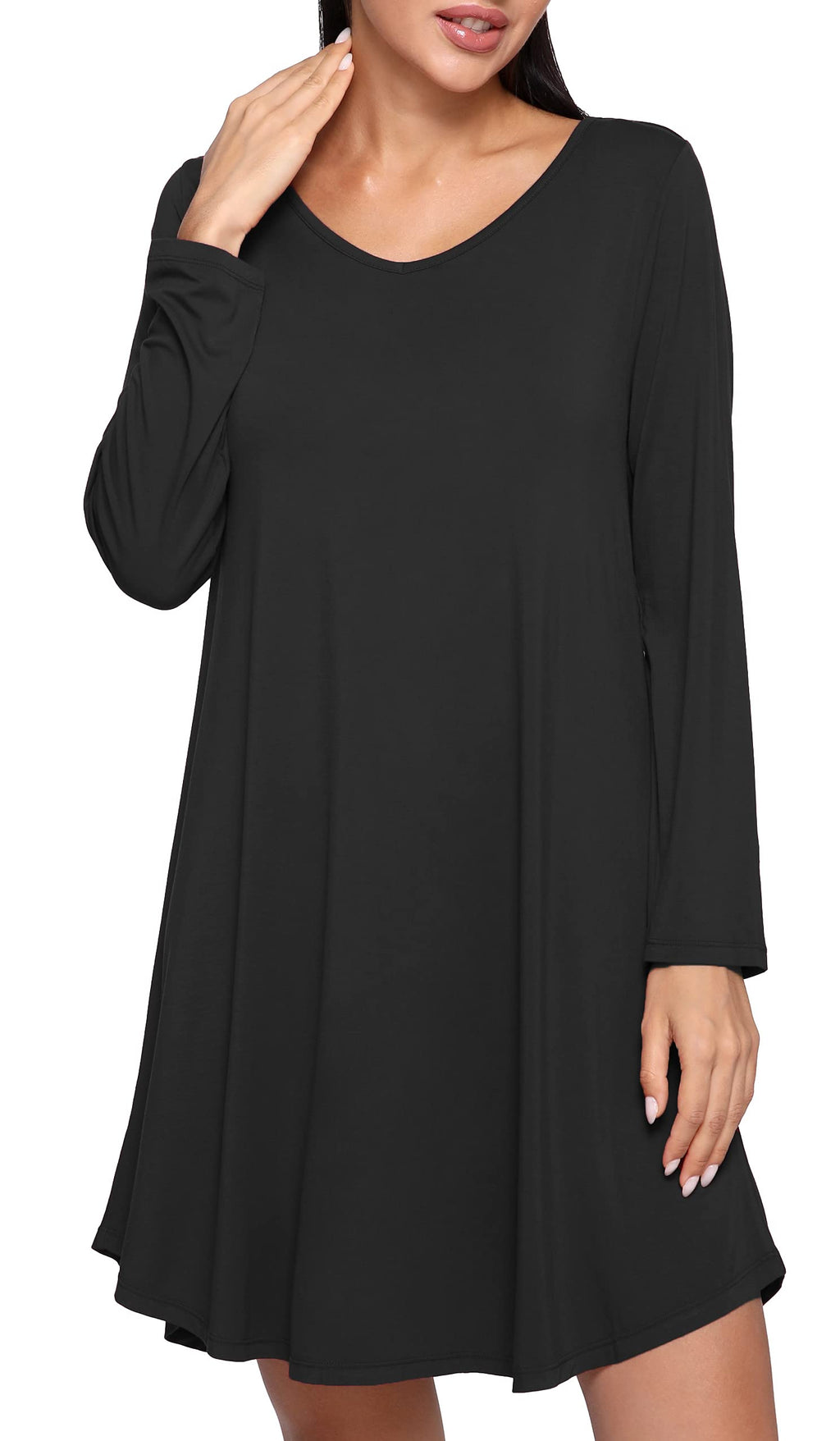 GYS Womens Bamboo Viscose Nightgown Super Soft Lightweight Night Shirts for Sleeping