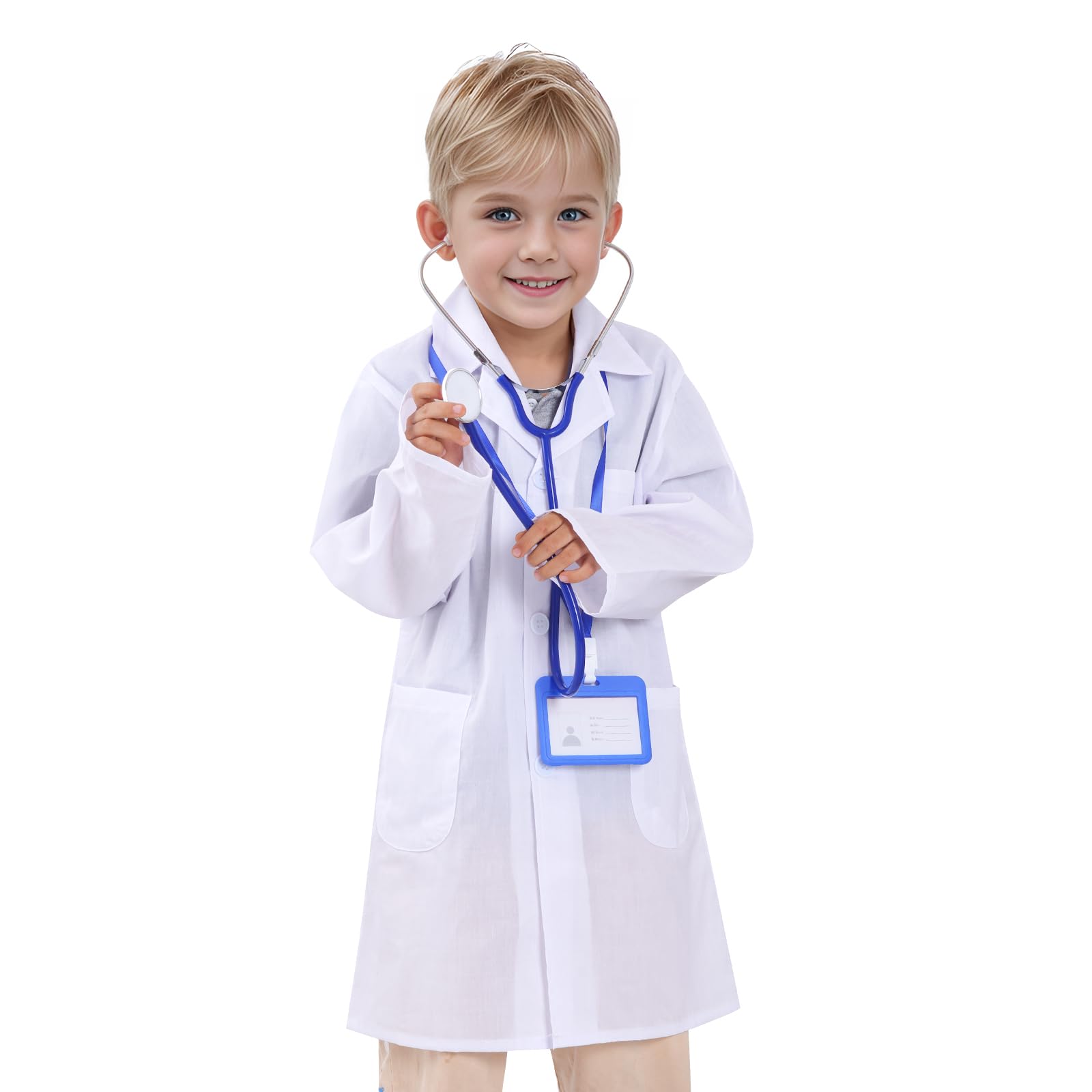 Doctor Scientist Lab Coat for Kids Children Doctor Costume Dress Up Coat for Boys Girls Halloween Costume Role Play