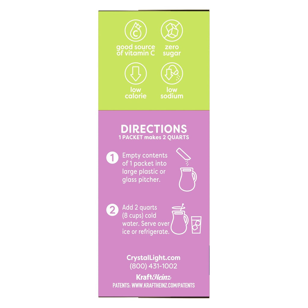 Crystal Light Drink Mix, 60 Pitcher Packets, for Flavorful Hydration and Shareable Refreshment, Naturally Flavored Raspberry Green Tea with other natural flavor, Made with Green Tea, 1.87 oz each
