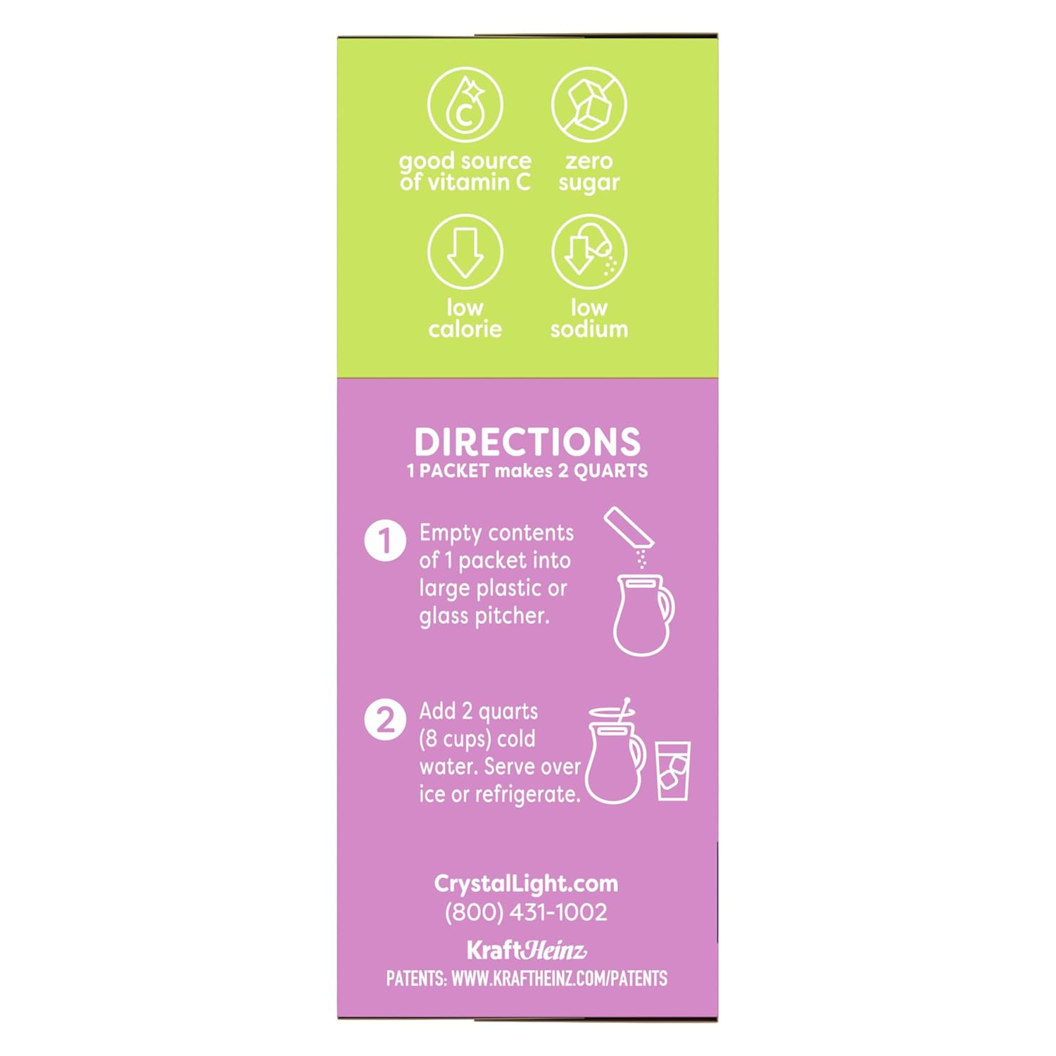 Crystal Light Drink Mix, 60 Pitcher Packets, for Flavorful Hydration and Shareable Refreshment, Naturally Flavored Raspberry Green Tea with other natural flavor, Made with Green Tea, 1.87 oz each