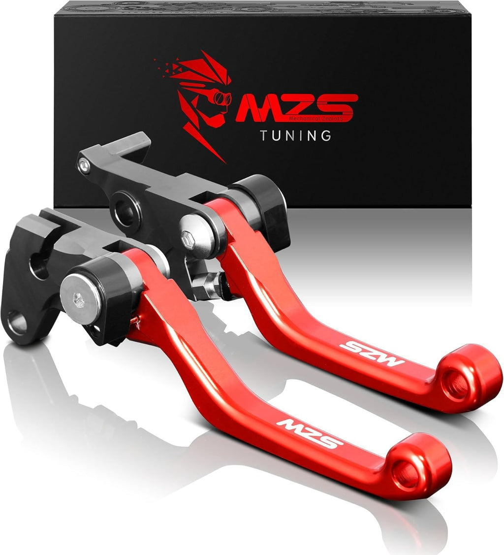 MZS Black Dirt Bike Brake Clutch Levers Pivot Adjustable CNC Compatible with YZ65 2018-2025 / YZ80 YZ85 2015-2025