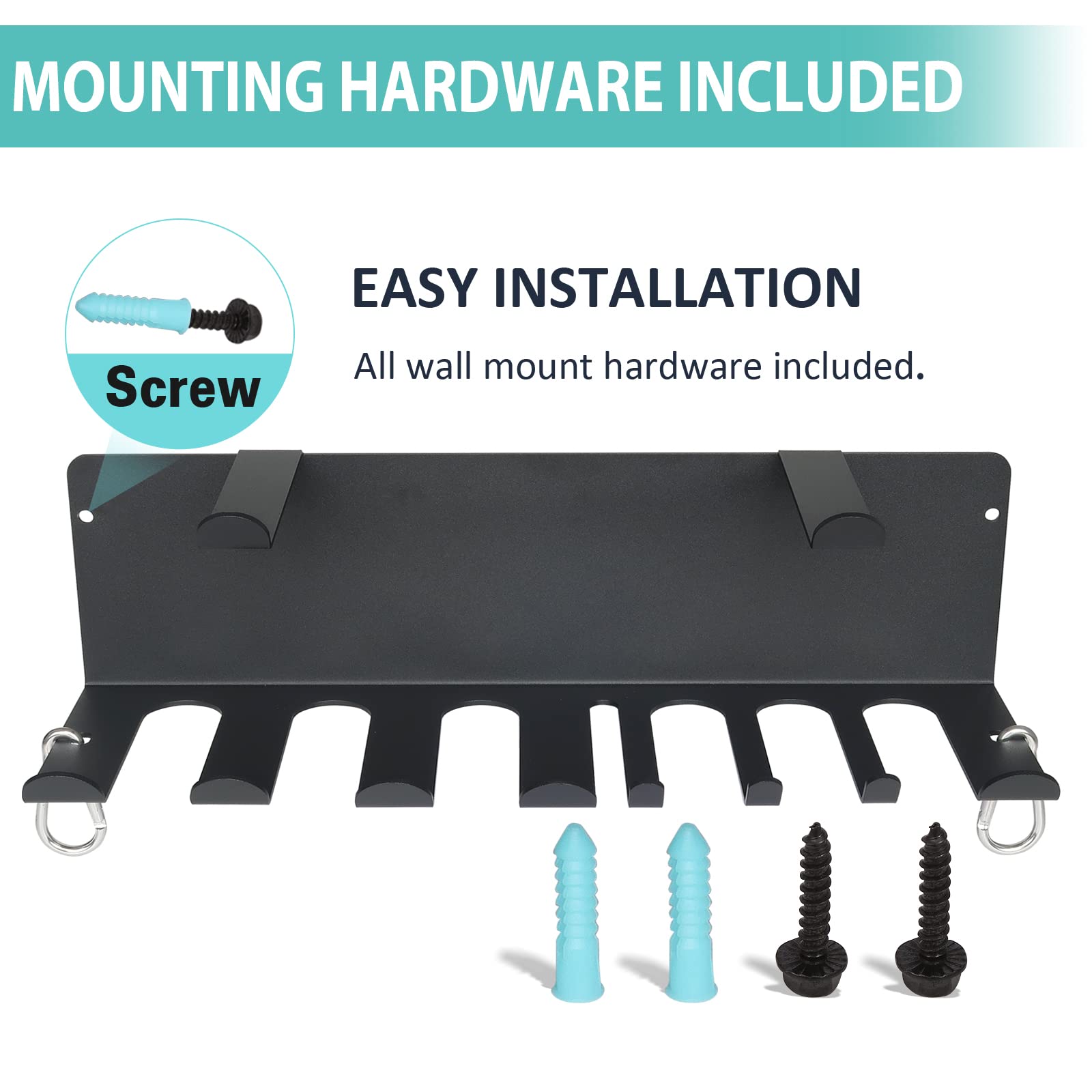 Multi-Purpose Gym Equipment Storage Rack Resistance Bands Storage Hanger Barbell Rack Heavy Duty Gym Rack for Exercise Bands, Lifting Belts and Jump Ropes