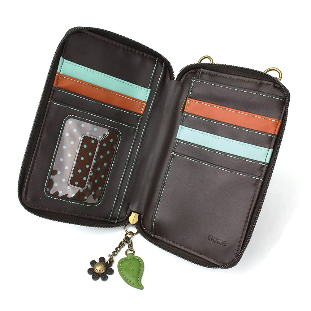 CHALA Wallet Crossbody Cell Phone Purse - Women Faux Leather Multicolor Handbag with Adjustable Strap