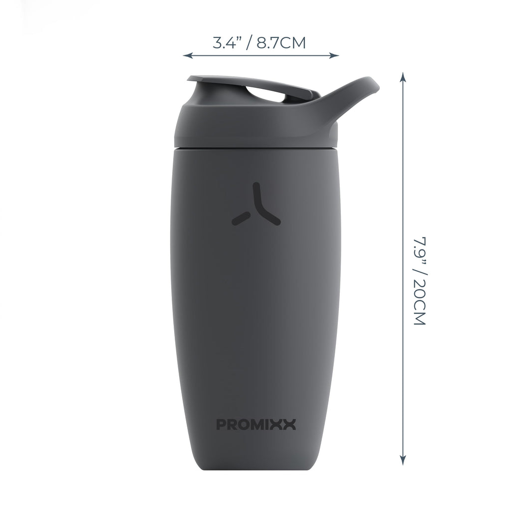 Promixx Pursuit Shaker Bottle Insulated Stainless Steel Water Bottle and shaker Cup, 18oz, Coral
