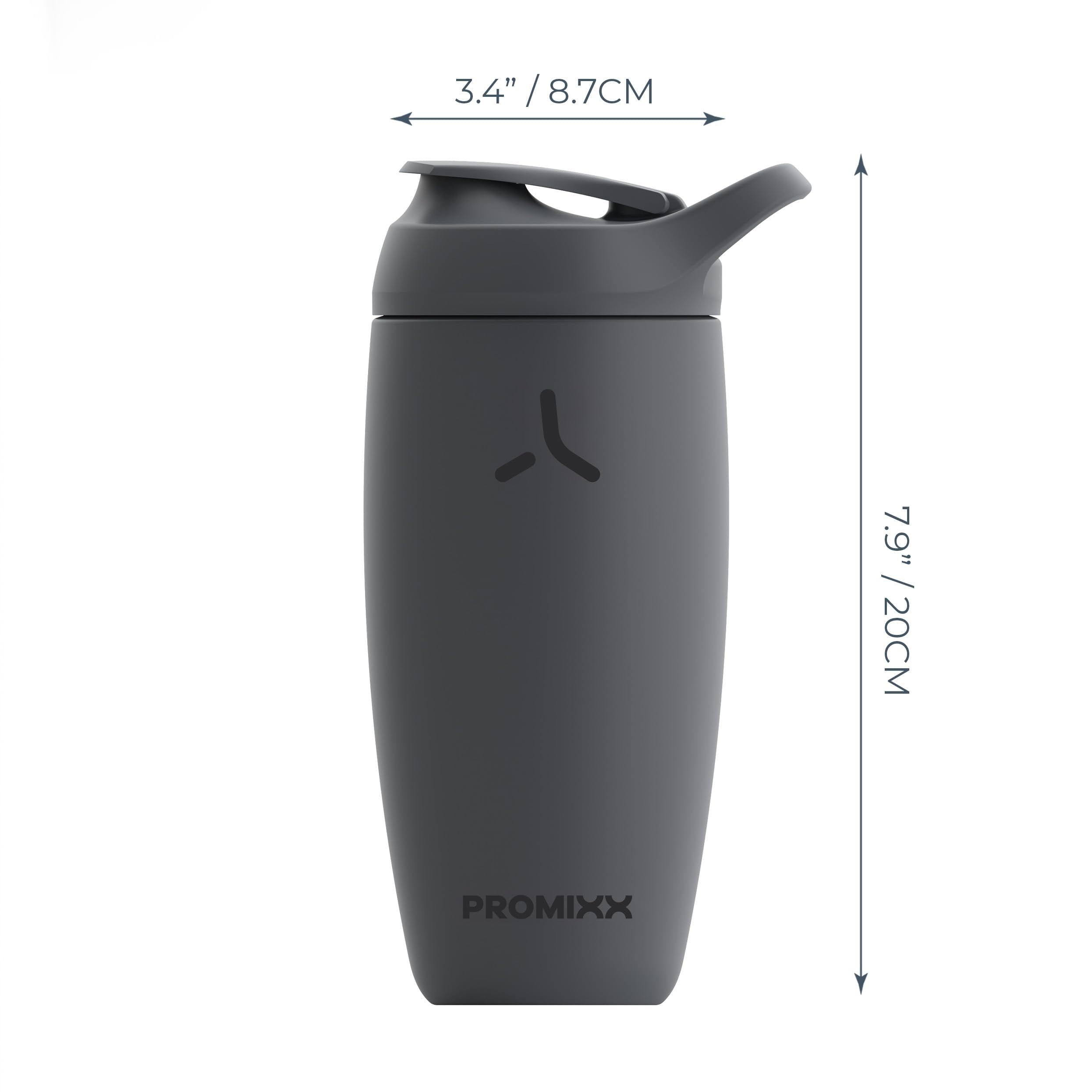 Promixx Pursuit Shaker Bottle Insulated Stainless Steel Water Bottle and shaker Cup, 18oz, Coral