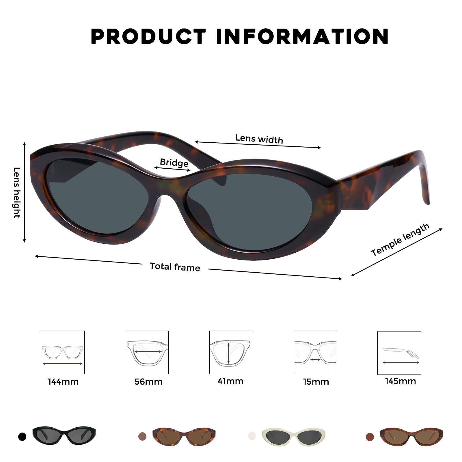 mosanana Oval Cat Eye Sunglasses for Women Retro Y2K Style MS52372