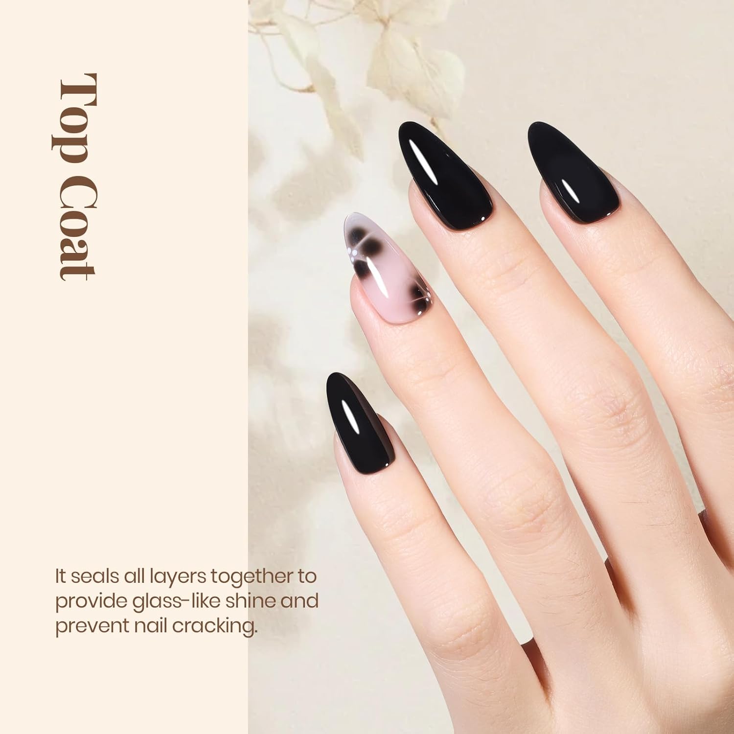 Beetles 2Pcs 15ml Gel Base and Top Coat Set - Upgrade No Wipe Extra Glossy Top Coat Finish for Gel Nail Polish, Soak Off UV/LED Lamp Needed, Essentials for Long-Lasting Manicure Kit