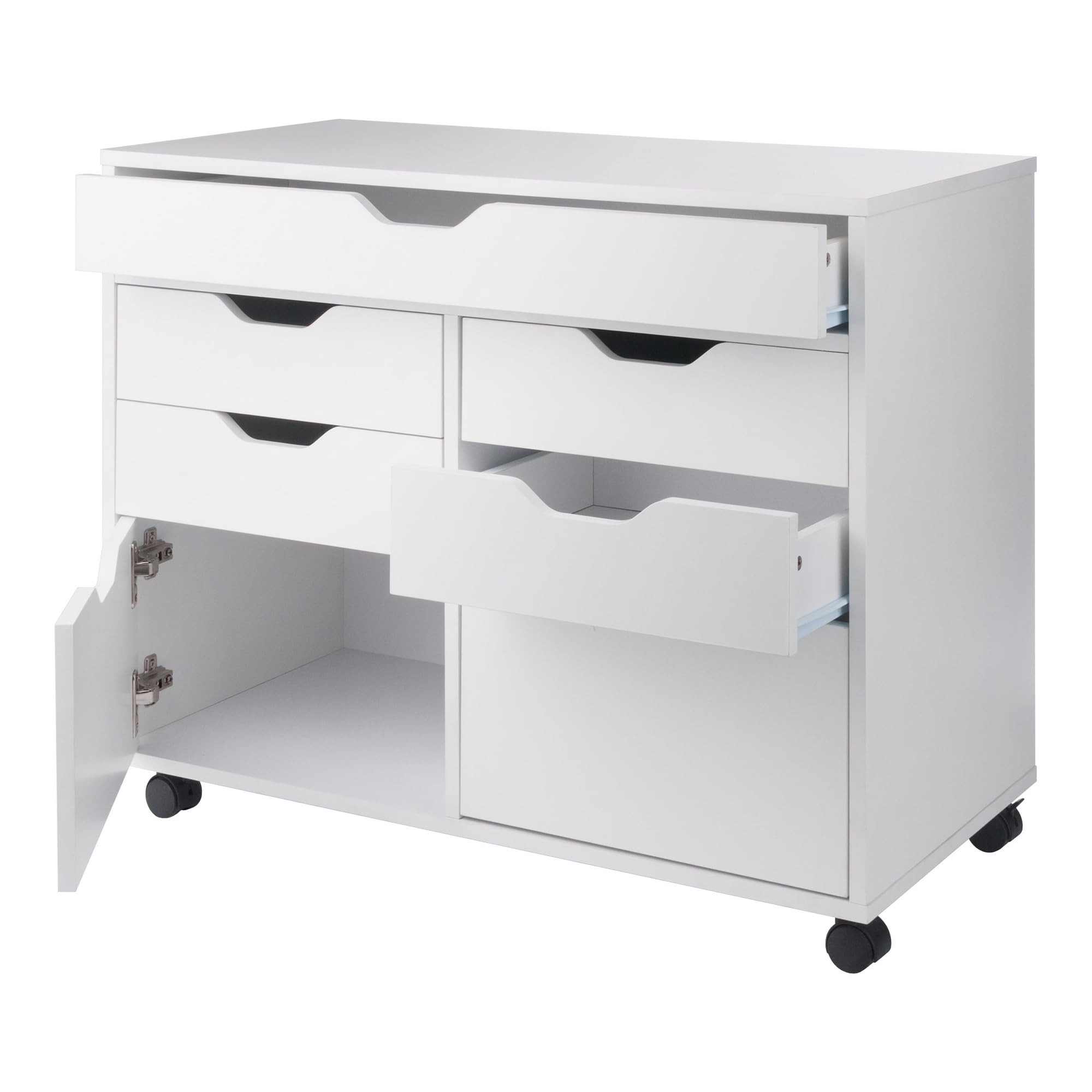 Winsome Halifax Mobile Storage Cabinet with Doors & Drawers, Stylish & Functional Home Storage Cabinet for Filing, Kitchen Organization, Moveable Furniture for Office, Dorms, Apartments