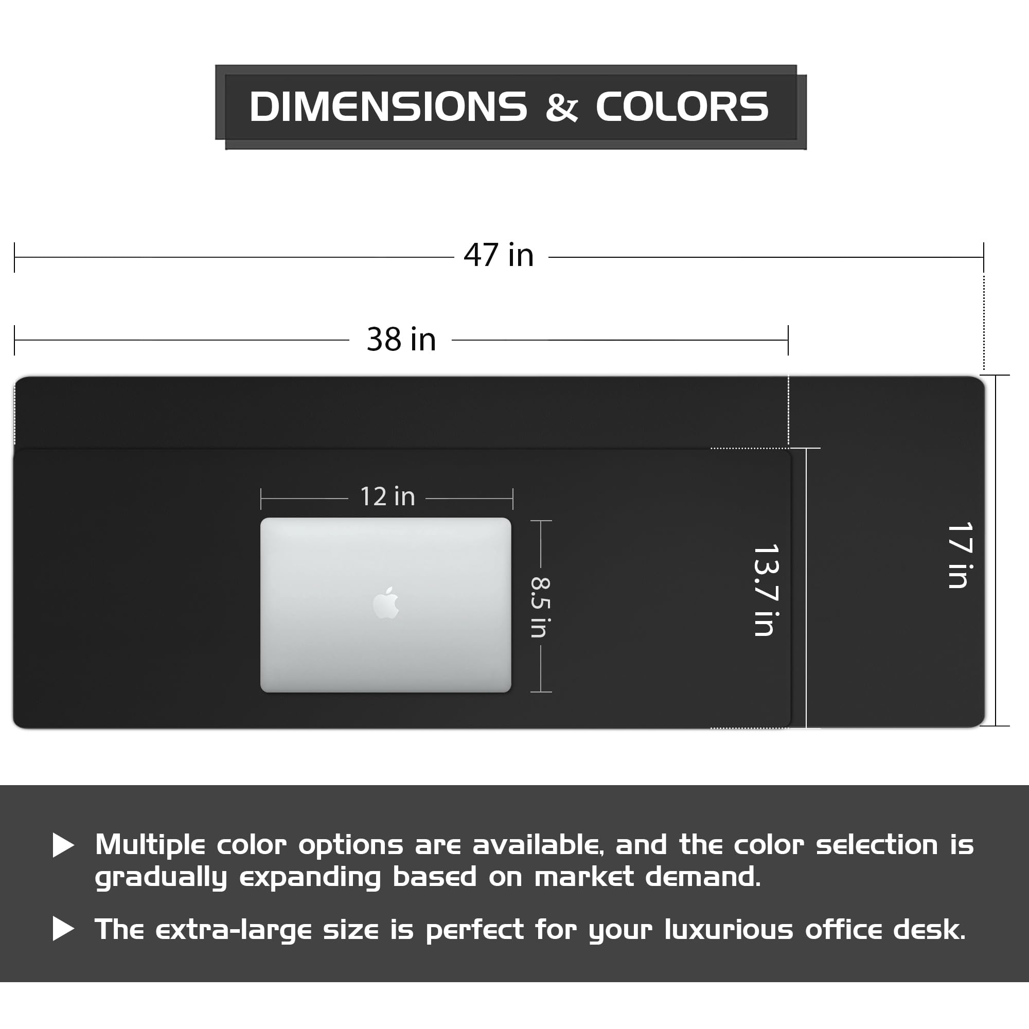 Aothia Leather Desk Pad Protector - Large Mouse Pad, Office Mat, Non-Slip PU Leather Blotter, Laptop Desk Pad, Waterproof Writing Pad for Office and Home (Beige, 38" x 13.7")