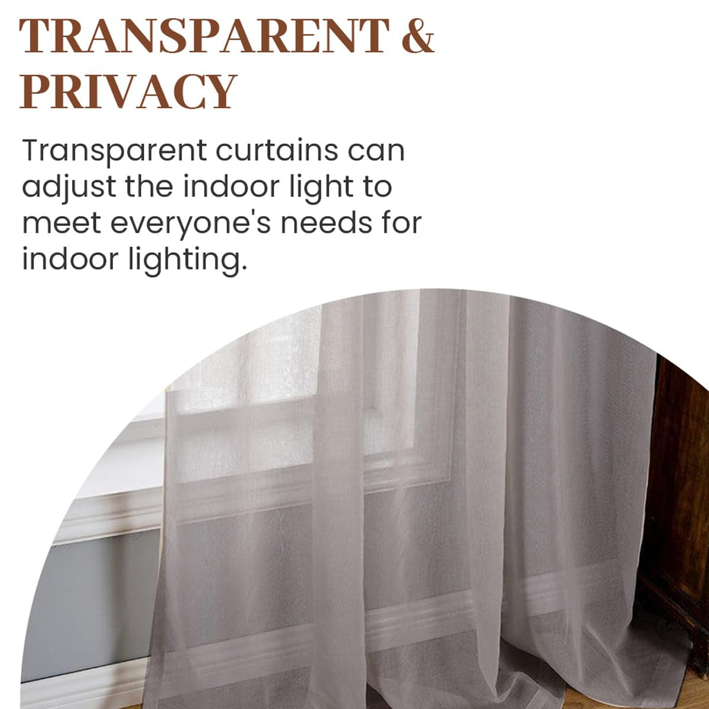 Dreaming Casa Solid Sheer Curtains 84 Inches Long Grey Rod Pocket Voile Draperies for Bedroom Living Room, 2 Panels, Each 42" W x 84" L