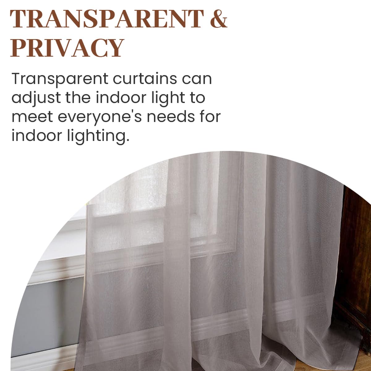 Dreaming Casa Solid Sheer Curtains 84 Inches Long Grey Rod Pocket Voile Draperies for Bedroom Living Room, 2 Panels, Each 42" W x 84" L