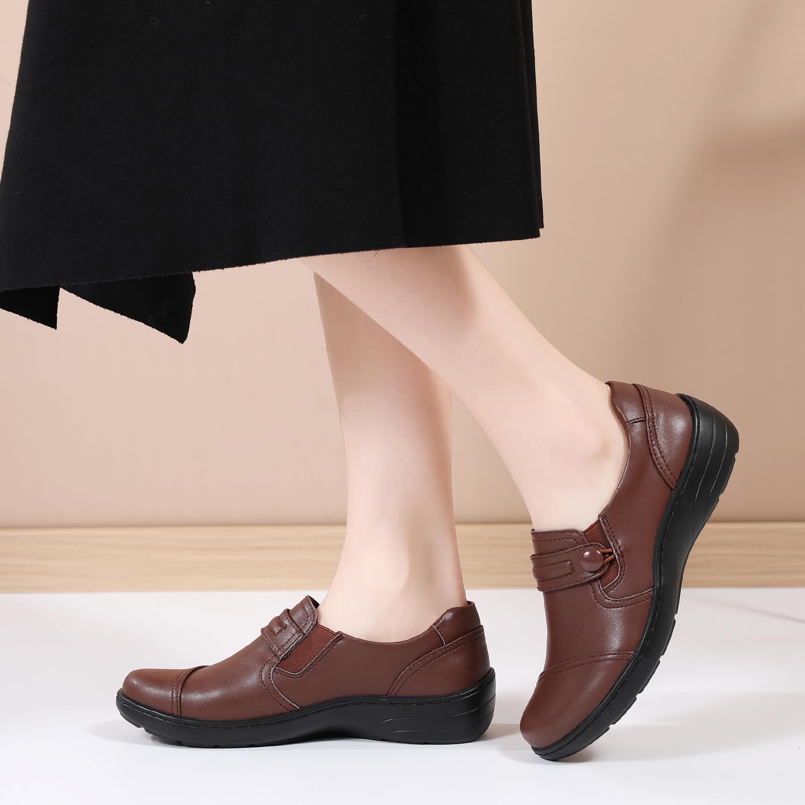 QAE Loafers for Women Orthopedic Loafers for Women Comfortable Women's Flat Slip-Ons Shoes for Dress Work Business Casual